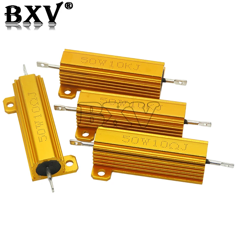 RX24 50W Aluminum Power Metal  Case Wirewound Resistor New 0.01 ~ 100K 0.1 0.5 1 1.5 2 6 8 10 20 100 150 200 300 1K 10K Ohm