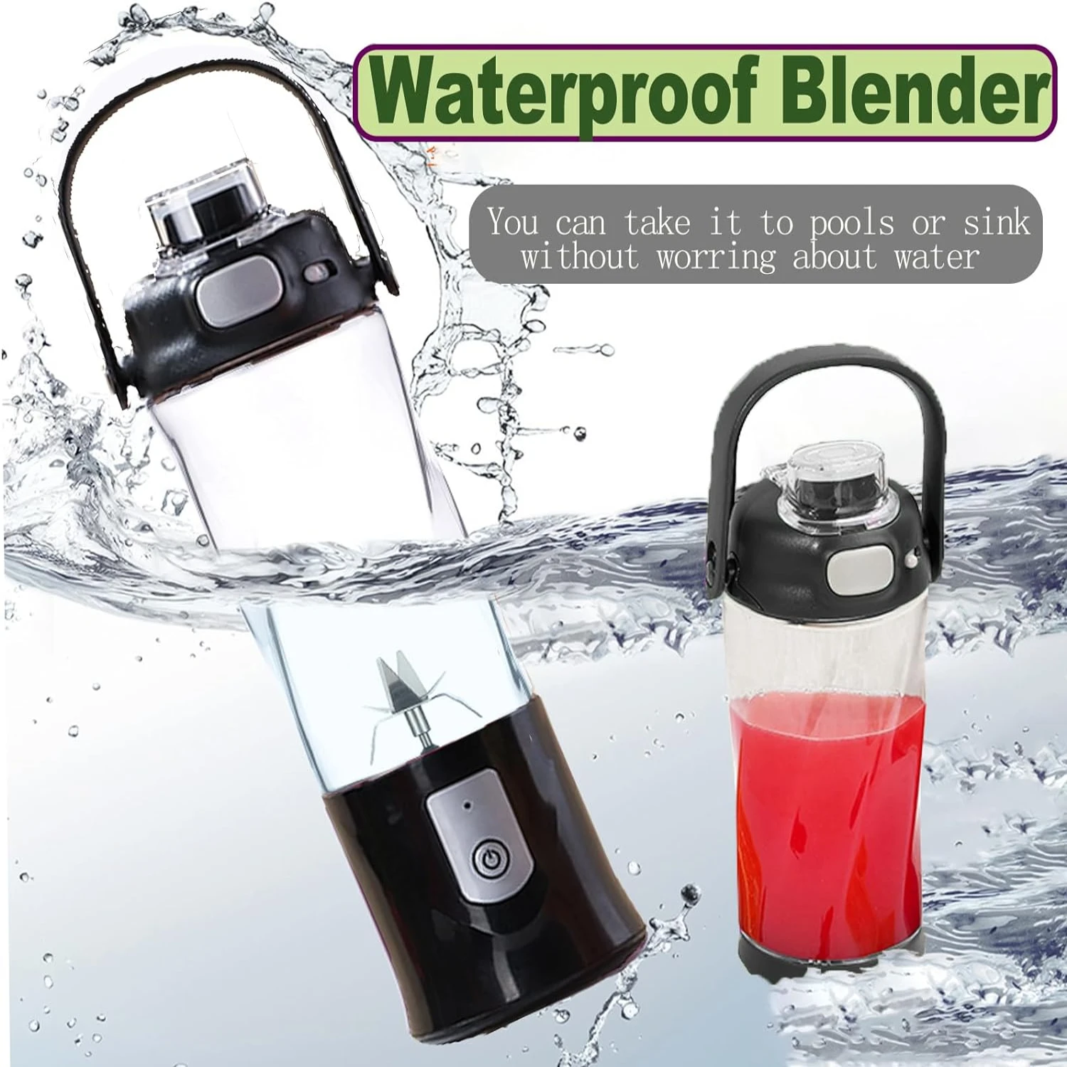 خلاط USB صغير محمول باللون الأبيض مدمج ومريح مع ستة شفرات فائقة - مثالي لأنماط الحياة أثناء التنقل. خالية من مادة BPA بسرعة 13.5 أونصة