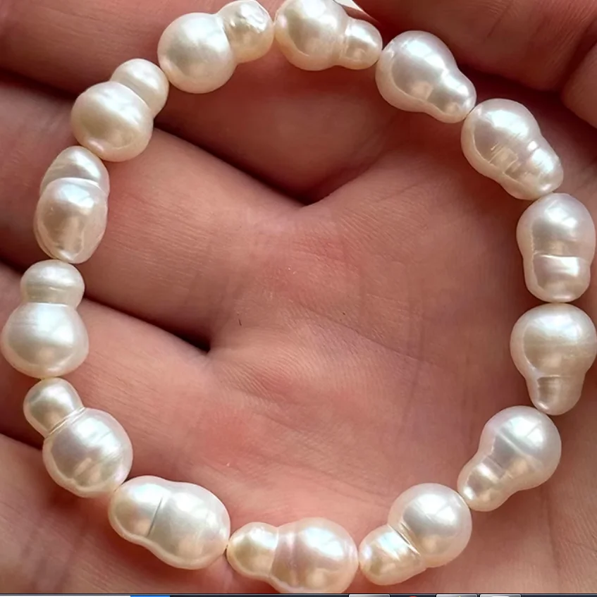 

Charming 7" Sea Cultured White Baroque Pearl Bracelet