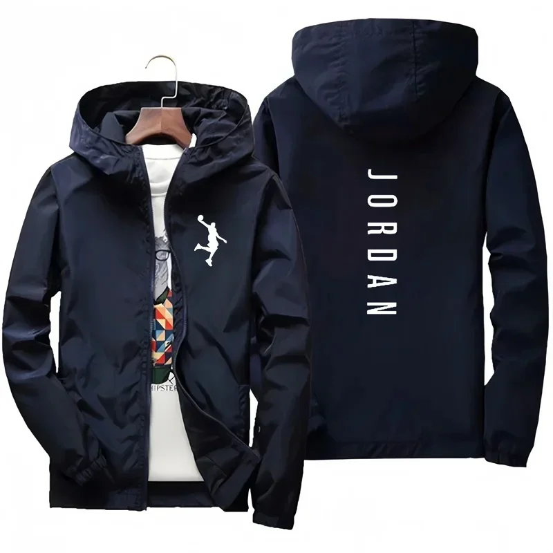 2026 Spring/Summer Men's Zippered Hooded Jacket - Windproof and Waterproof Outdoor Fishing and Leisure Sports Coat