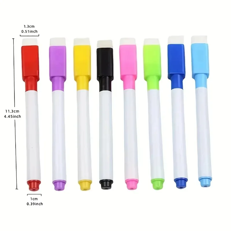8 teile/satz 11,3*1 cm Kleine Größe Keine Magntic Whiteboard Trocken Löschen Marker Bunte Whiteboard Kreative Wasser-basierte löschbaren Stift