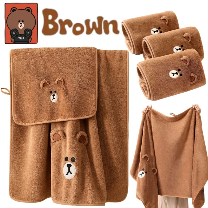 

Креативное аниме-полотенце Brown Choco Sally Cony с вышивкой, мягкое, приятное для кожи, впитывающее, для дома и ванной
