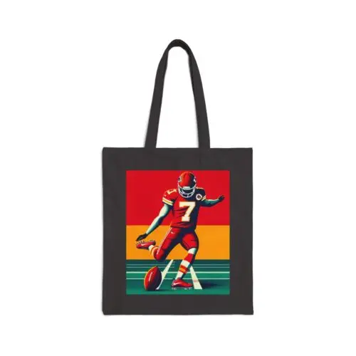 Polarshe Baumwoll-Canvas-Einkaufstasche Kansas City Football Kicker Design 5, Geschenk zum Geburtstag