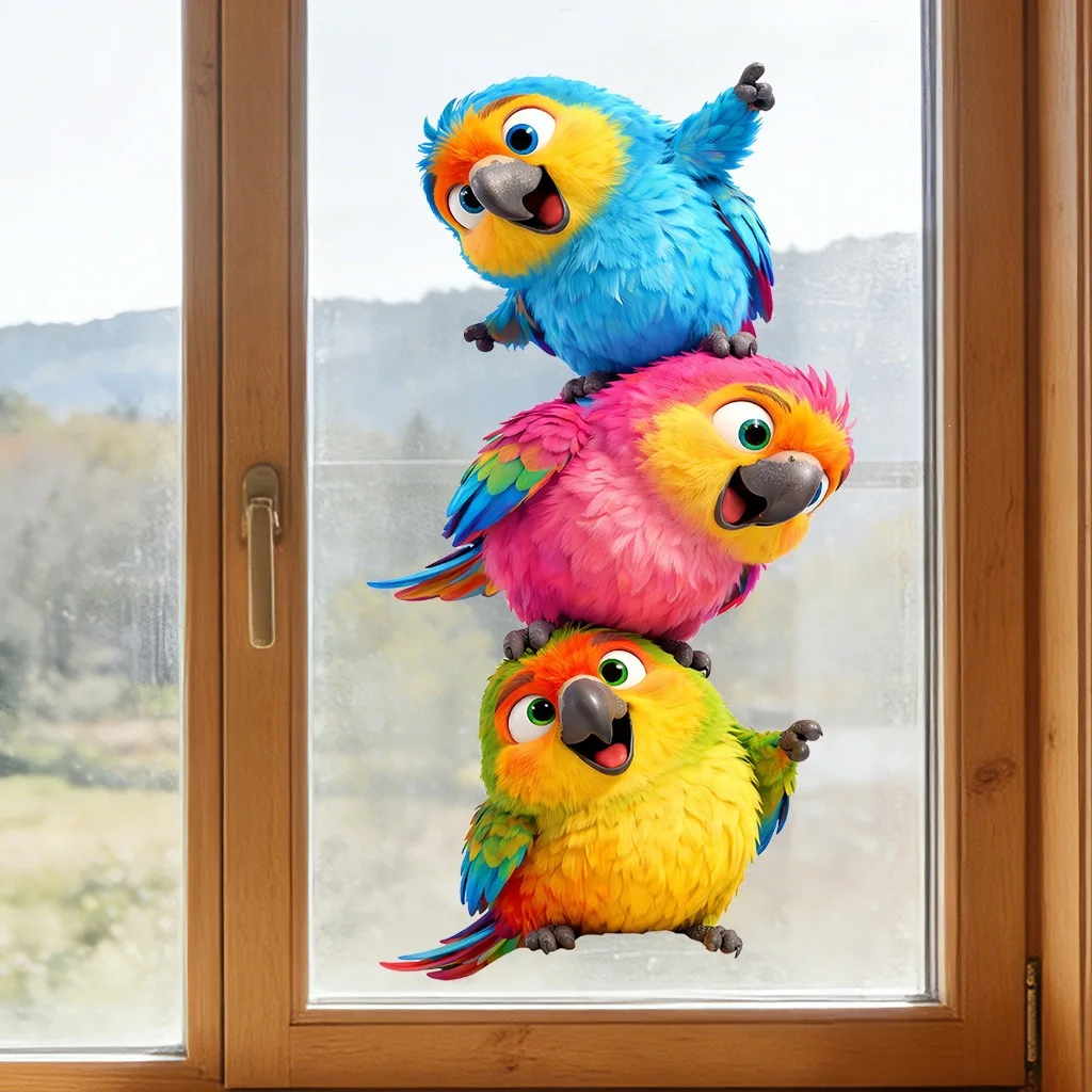 Self adhesive cute bird decoration stickers wall stickers living room bedroom wallpaper decoration stickers