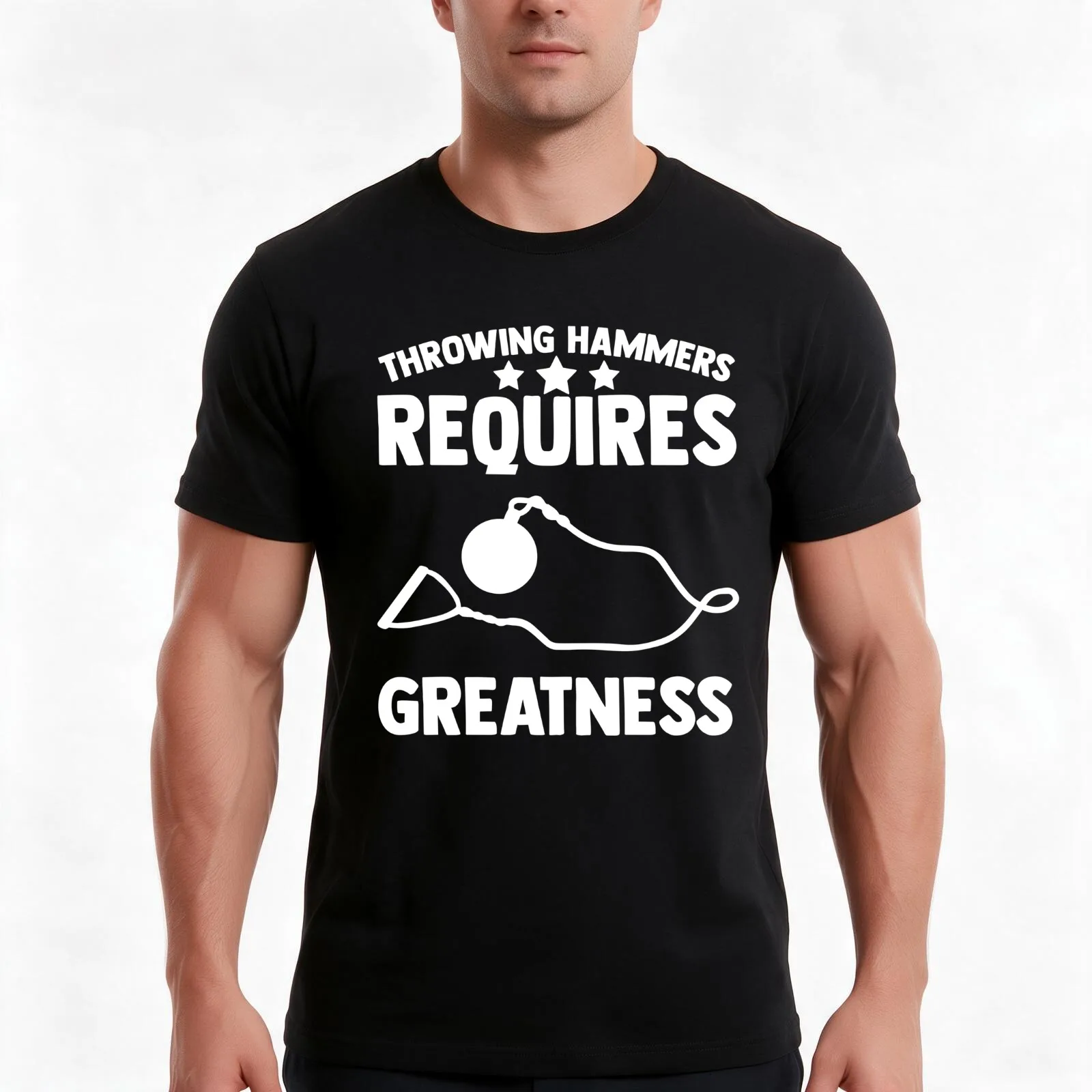 Throwing Hammers Requires Greatness Hammer Throwing Field T-Shirt, Summer Casual Cotton Tee, Oversized Streetwear Tops