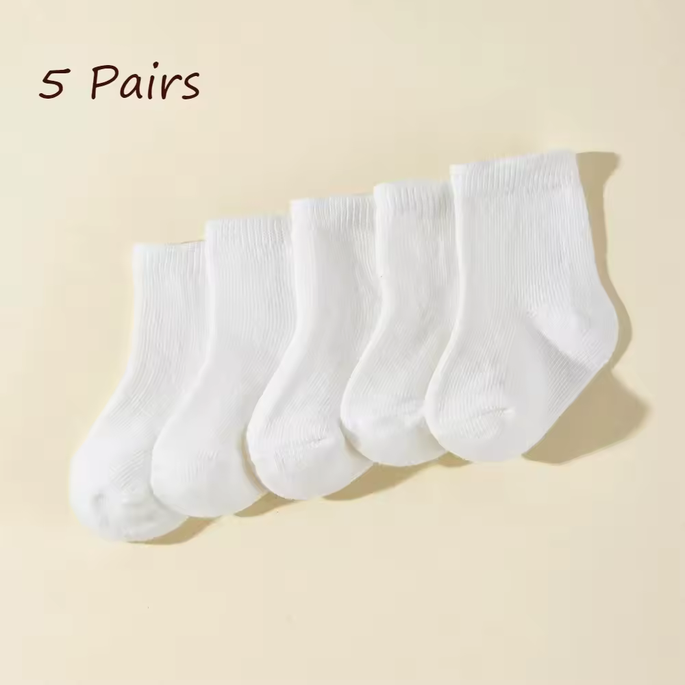 5Pair/lot Newborn Baby Children Cotton Socks Fashion White for 0-2 Years Kids Spring Autumn Baby Boys and Girls Boat Socks