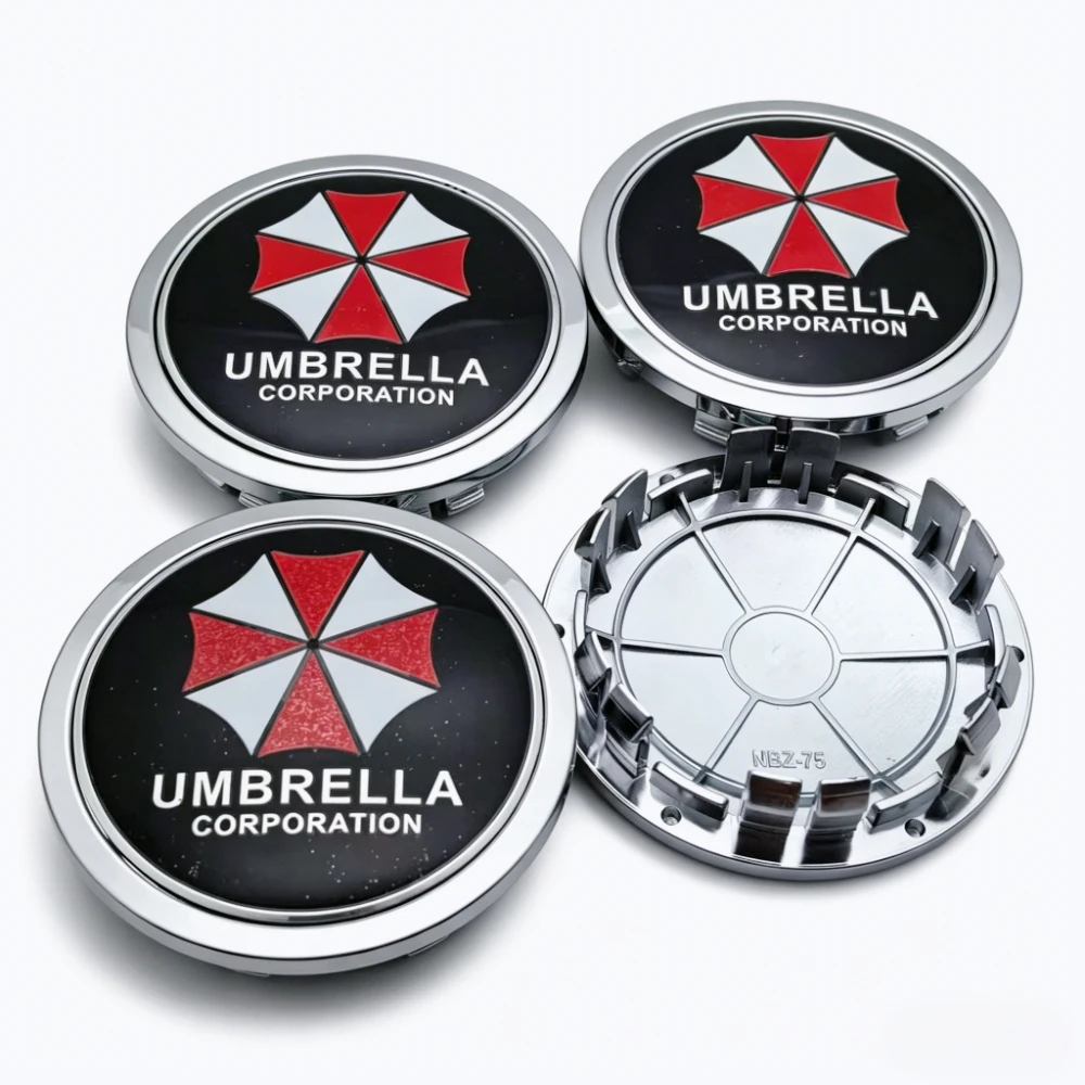 4pcs/Set 75mm ( Clips 65mm ) Umbrella Logo Emblem Badge Car Wheel Center Caps Wheel Hubcap Rim Hub Dust Cover Car Accessories view 4