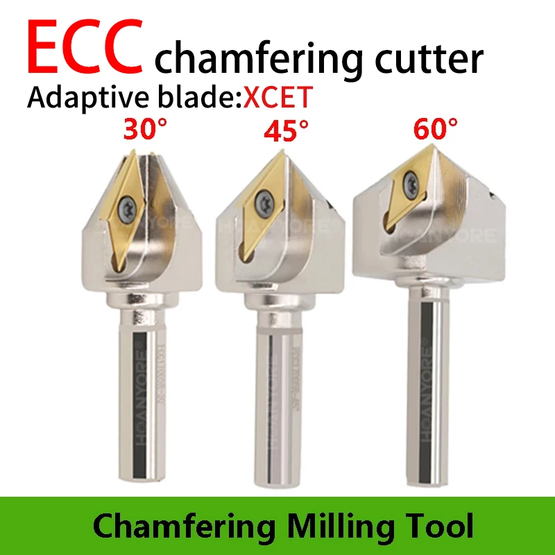 

Фреза для снятия фаски большого диаметра с ЧПУ, держатель фрезы для снятия фаски с ЧПУ ECC17005R, инструмент для снятия фаски B30 ° 45 ° 60 ° XCET170402ER