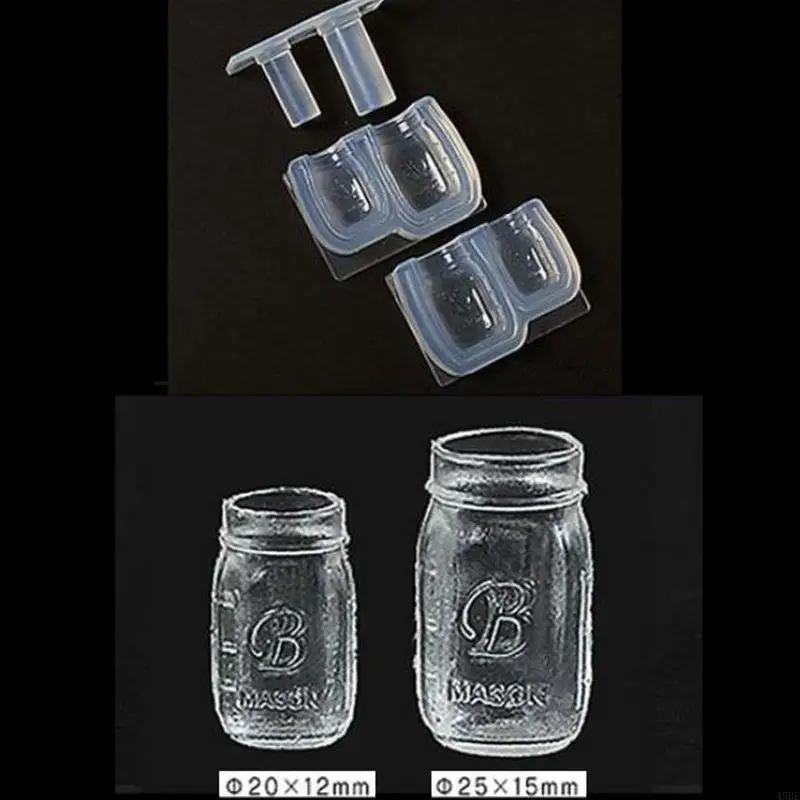 45be Silicone Jar Molds Resin Jar Mold Crystal Epoxy Round Storage Chai chai để lưu trữ DIY Kẹo dầu mật ong