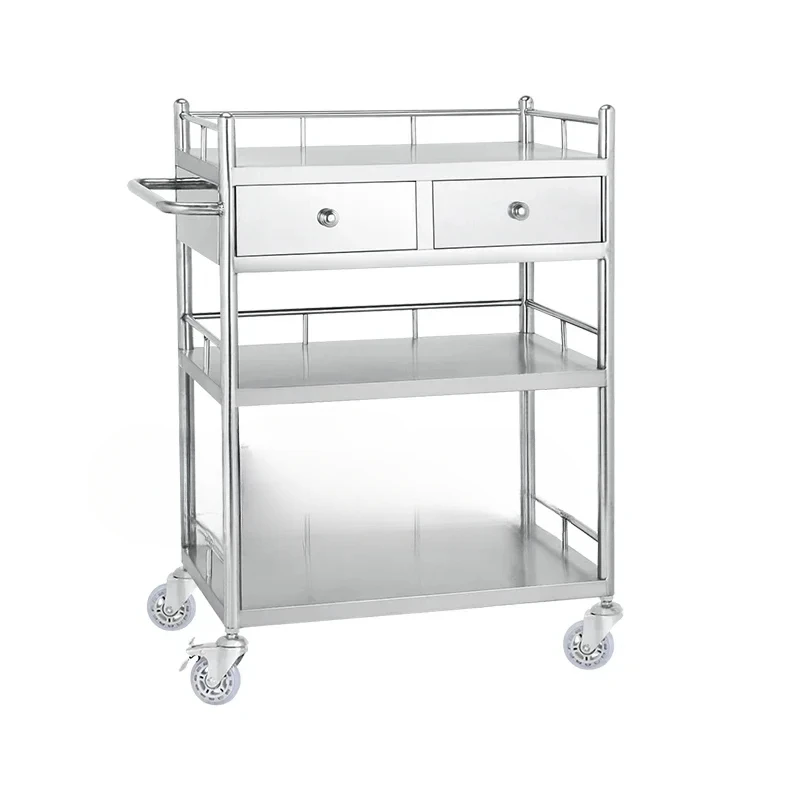 Stainless Utility Salon Trolley Medical Drawers Storage Tool Salon Trolley Tattoo Cart Carrito Auxiliar Salon Furniture