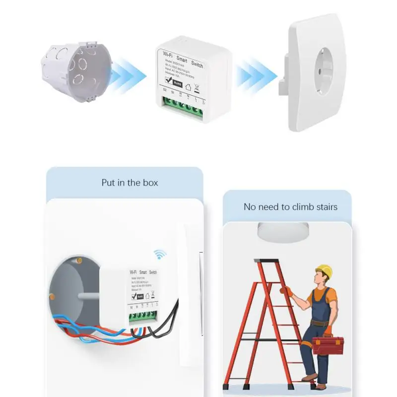 Tuya WIFI Smart Switch Module Control Switches Breaker Mini DIY Relay Smart Life For Alexa Google Home Cozylife Smart Home 10A