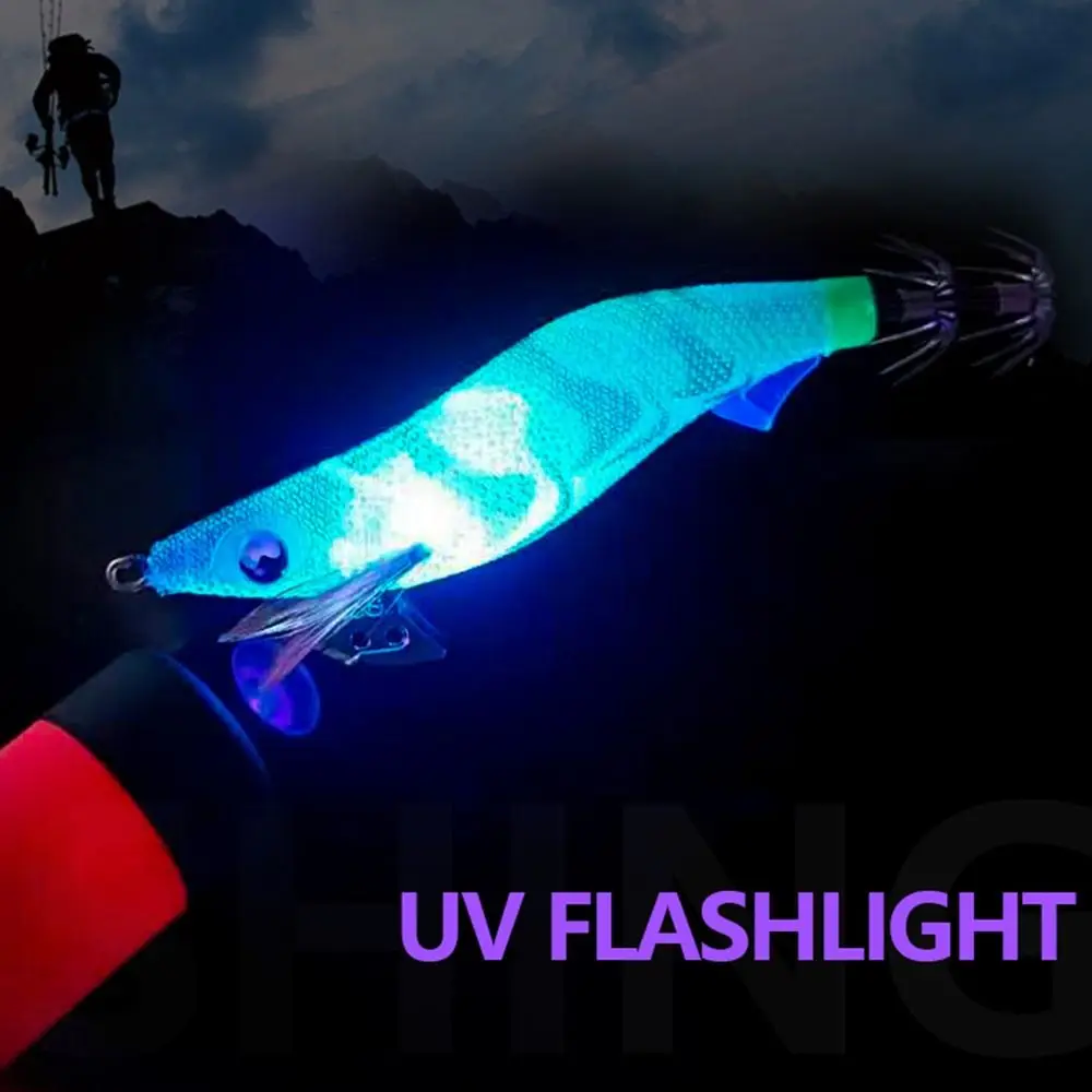 USB Rechargeable UV Flashlights For Wooden shirmp Fishing Tools Torches Waterproof Flashlight Squid lamp Torches.