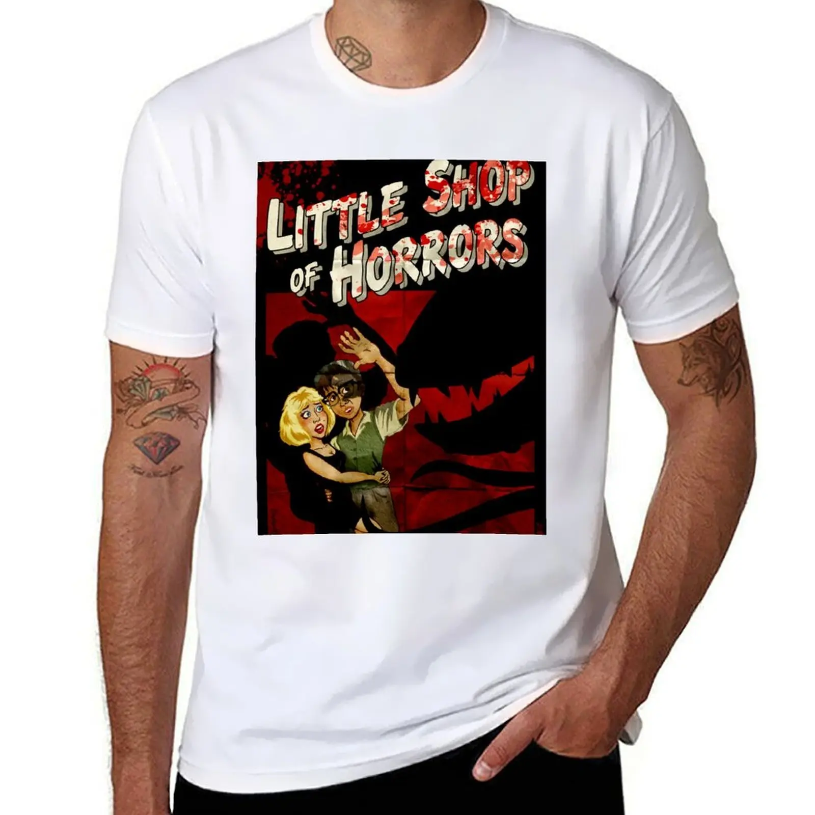 

Little Shop of Horrors - pulp style T-Shirt t shirts for man cotton cotton tshirt 100% T-Shirt
