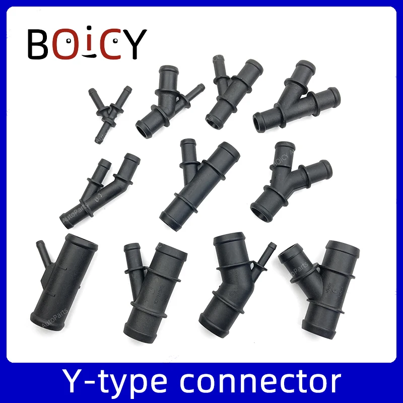 

BOICY Coolant Water Pipe Tee Connector Car Black Auto 3Way Y Type Heater Water Hose Fitting Connector Kit for VW Audi Skoda Seat