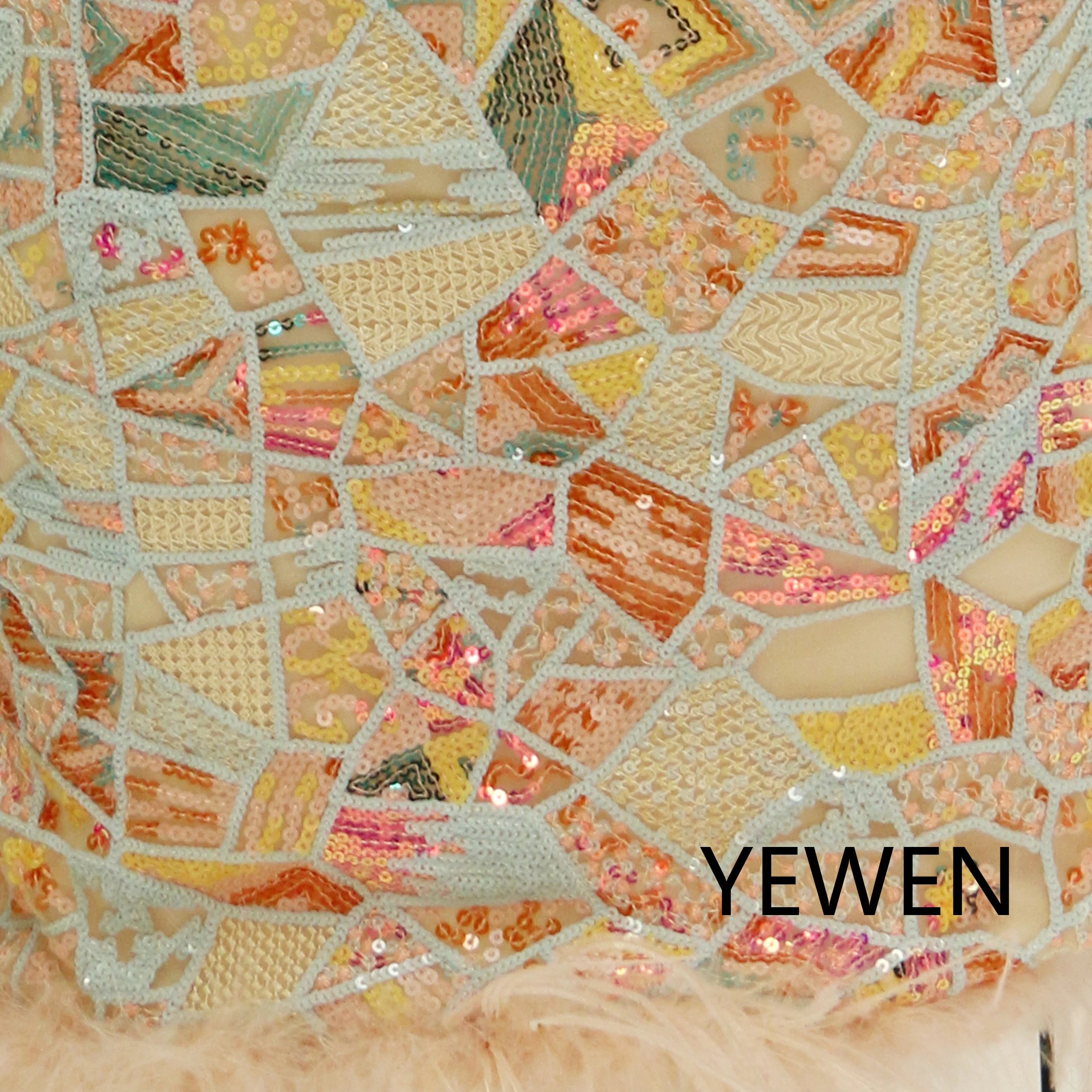 YEWEN-فستان حورية البحر الملونة البراقة ، مكشوفة الكتفين ، فساتين متوسطة الطول للمناسبات الرسمية ، متألقة ، حفلة موسيقية فاخرة ، YE2517