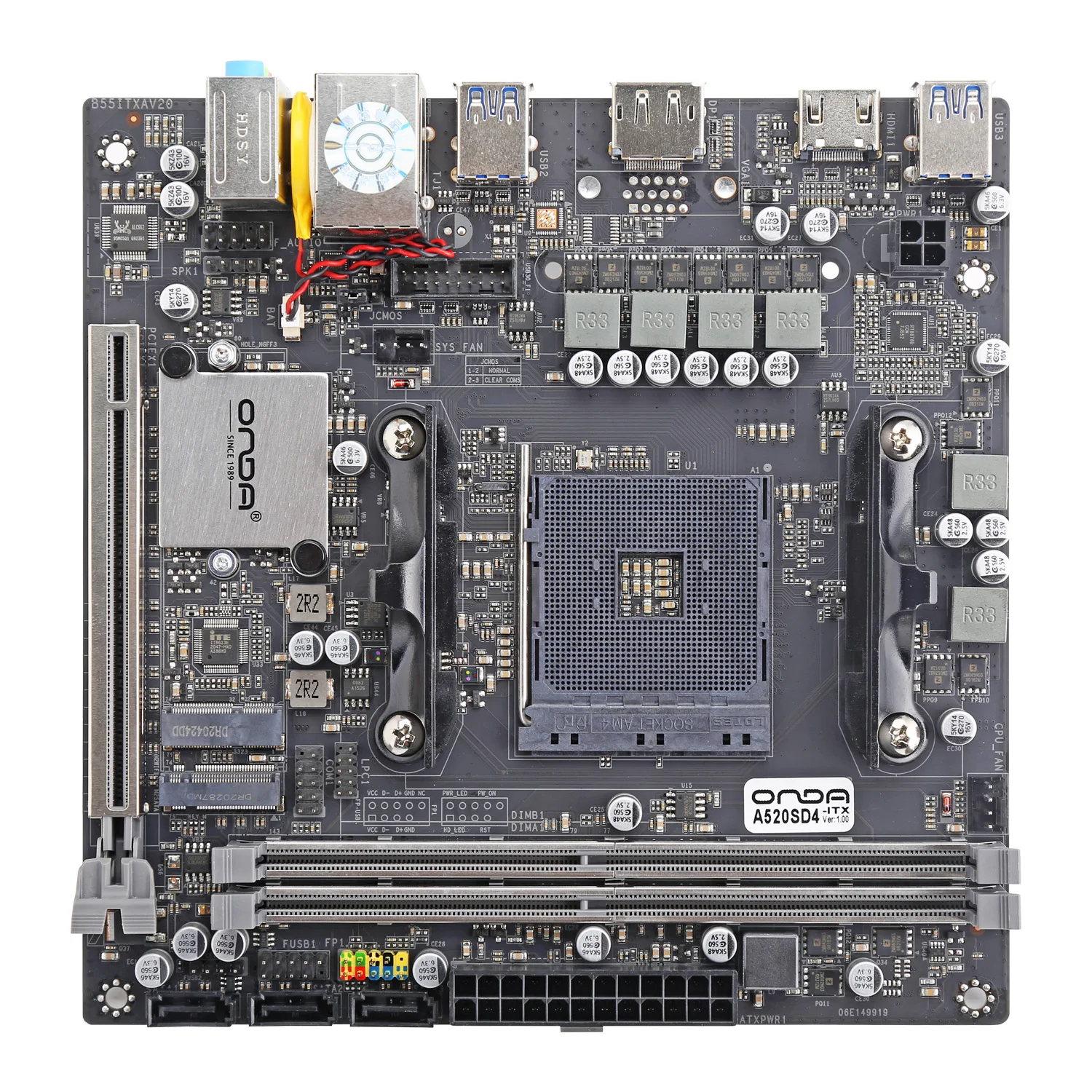 Imagem -03 - Placa-mãe Mini-itx A520 para Processadores Ryzen Am4 Ddr4 pc Gaming Série 3000 Série 4000 Série 5000 A520m A520sd4-itx-w