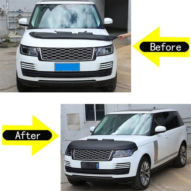 For Land Rover Range Rover Vogue 2018-2022 Leather Hood Guard Sand Stone Guard Car Exterior Accessories