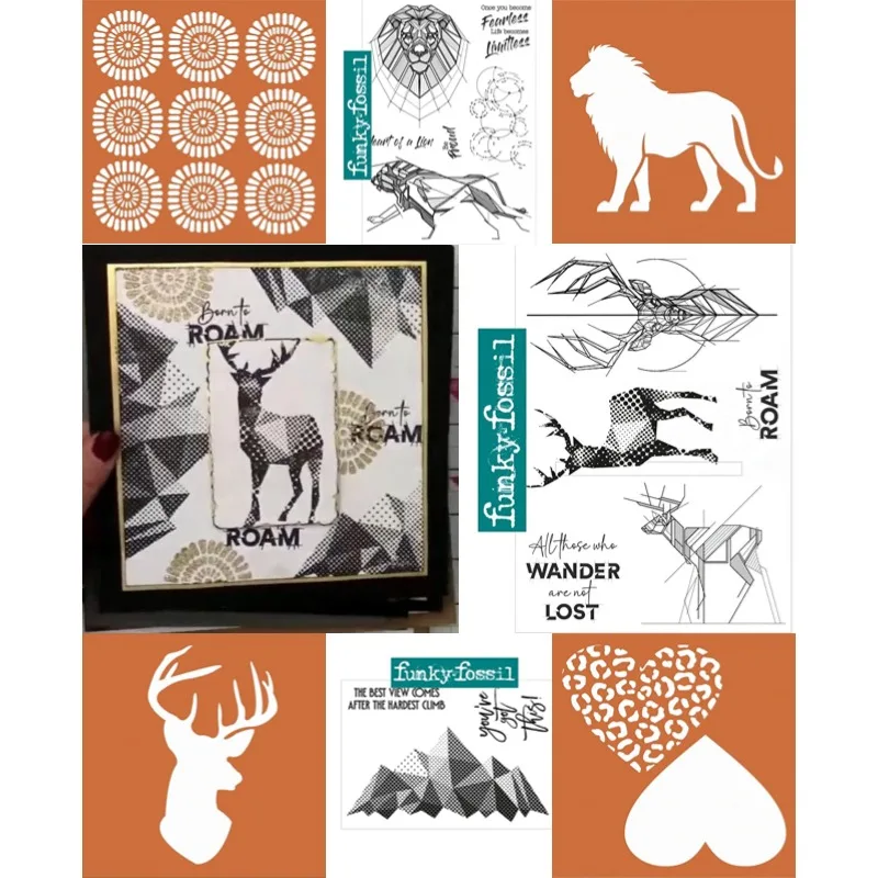 

Born To Roam Mountain Lion Deer Stag Head Metal Cutting Stamp Stencil Scrapbooking Decorate Embossing Diy Greeting Card 2024 New