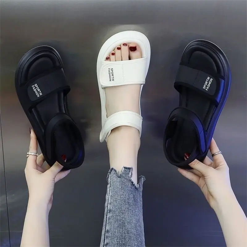

Summer Casual Women Sandals Strappy High Heel Open Toe Platform Wedge Breathable Thick Bottom Shoes Zapatos De Mujer Tendencia