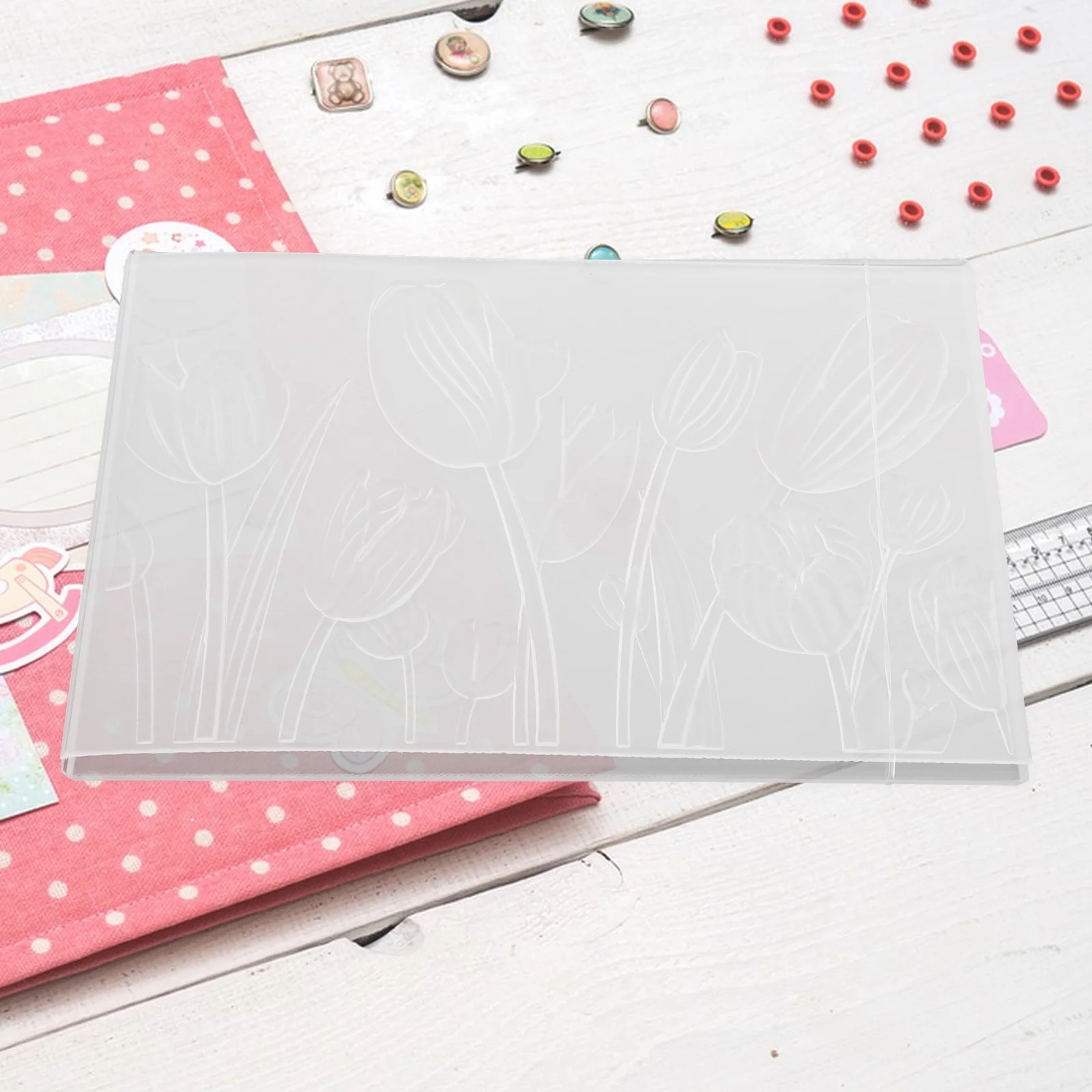 

Пластиковая штамповка для тиснения, тарелки для скрапбукинга, карточная бумага, шаблон, папка для букета тюльпанов