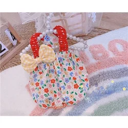 Ins Pet Clothes Dog Sling Dress Floral Bubble Skirt Bow Pumpkin Skirt Princess Party Costume Birthday Gift Luxury Dog Clothes