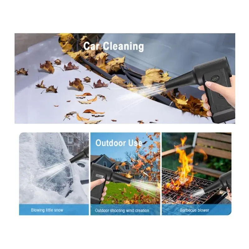 JFB محرك بدون فرش مروحة توربو منفضة هواء كهربائية لاسلكية، منفاخ غبار قابل للتعديل 4 سرعات لتنظيف الكمبيوتر المحمول، منزل السيارة #2