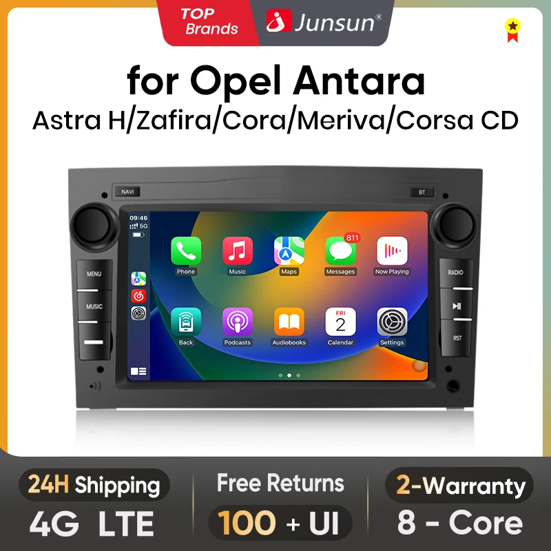 Junsun Wireless Carplay Android Auto For Opel Vauxhall Astra Antara Meriva Vivaro Combo Signum Vectra Corsa Car Multimedia radio