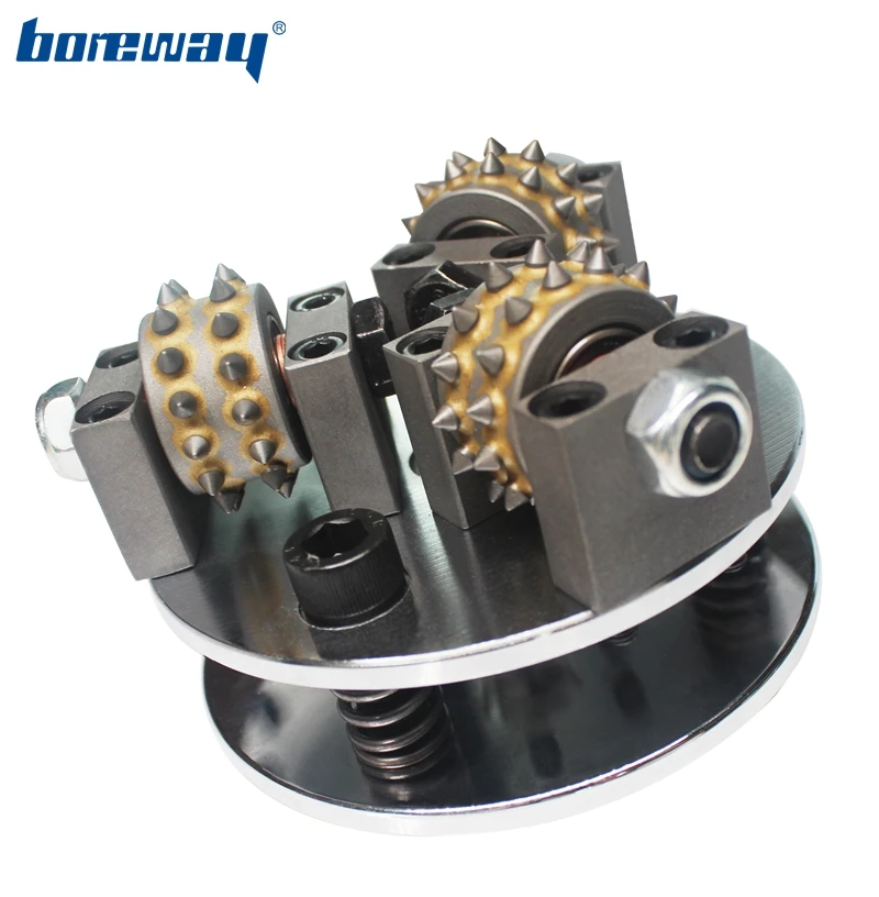 

Boreway 125mm Double Layer 3 Rollers Bush Hammer Plate Abrasive Tools For Litchi Surface M14 For Grinding Granite Marble Stone