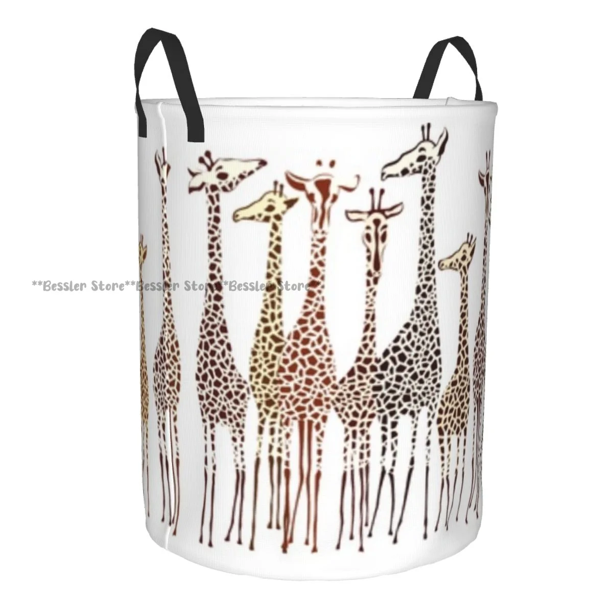 Tropical Giraffes Exotic Climates Wilderness Waterproof Storage Bag Household Dirty Laundry Basket Folding Clothes Organizer