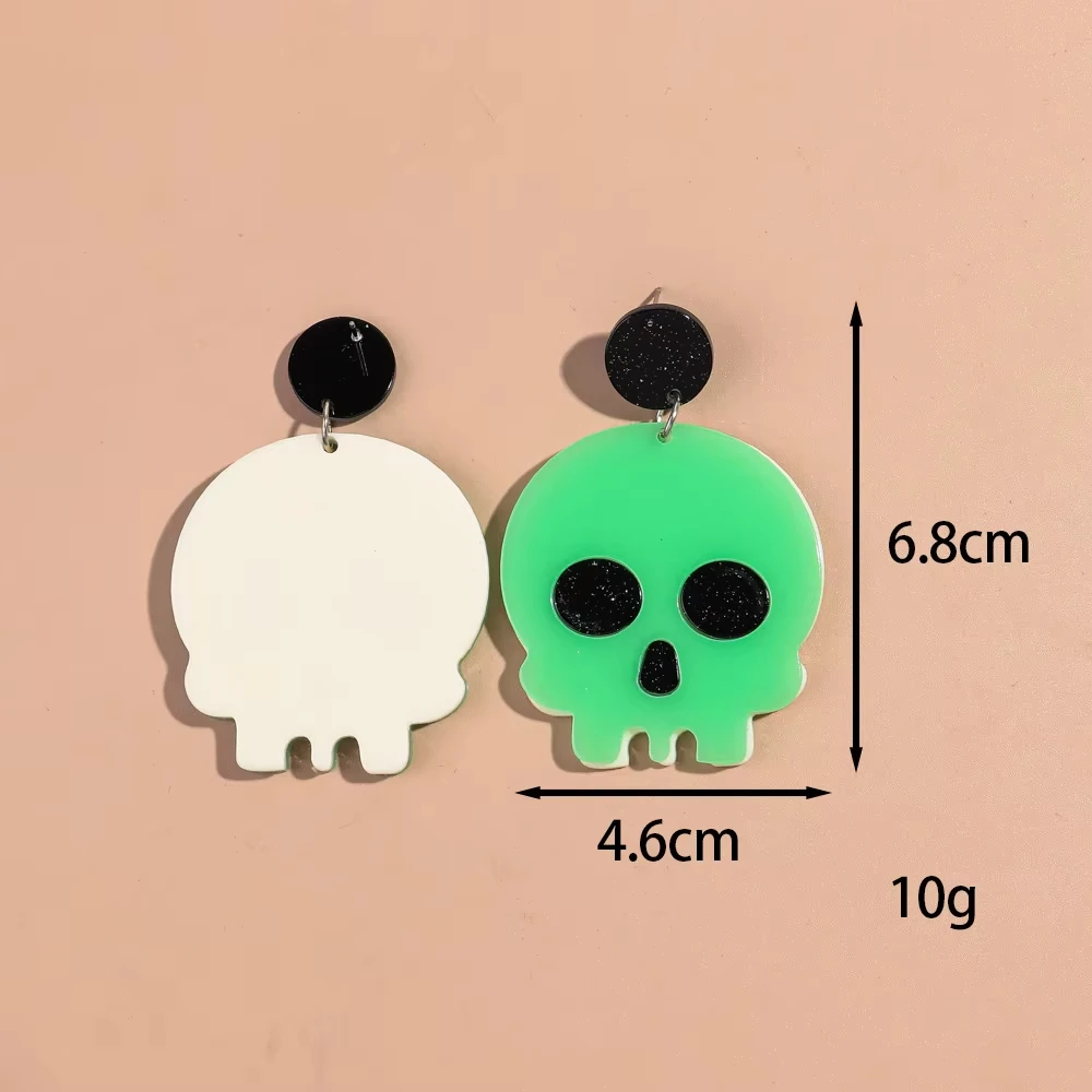 Halloween Glow in The Dark Ghost Pumpkin Acrylic Earrings for Women New Gothic Luminous Skull Drop Earring Party Jewelry Gifts