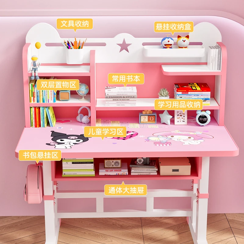

Home children's study table Modern simple small apartment writing table can be lifted and lowered