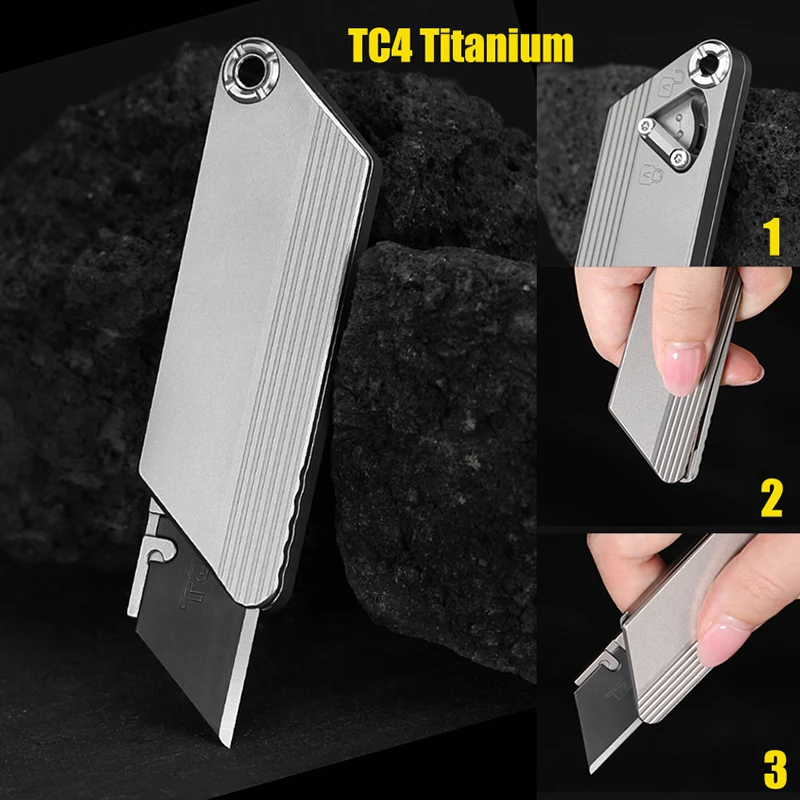 Imagem -06 - Original Tc4 Titanium Utility Knife Lâmina Sk5 Substituível Gadget Portátil Simples Aberto com Uma Mão Acampamento ao ar Livre e Caça Edc