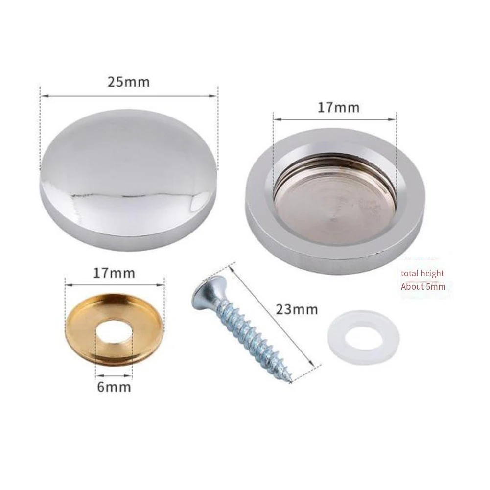 16Pcs Screws Decorative Cap 11.5/19/25mm Mirror Fixing Nails Advertising Board Glass Wardrobes Decoration Screw Cover Fasteners