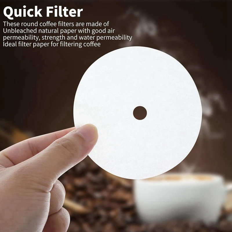 400Pcs Unbleached Percolator Coffee Filters, 3.75In Disposable Coffee Paper Filter, Disc Coffee Filters White Easy Install