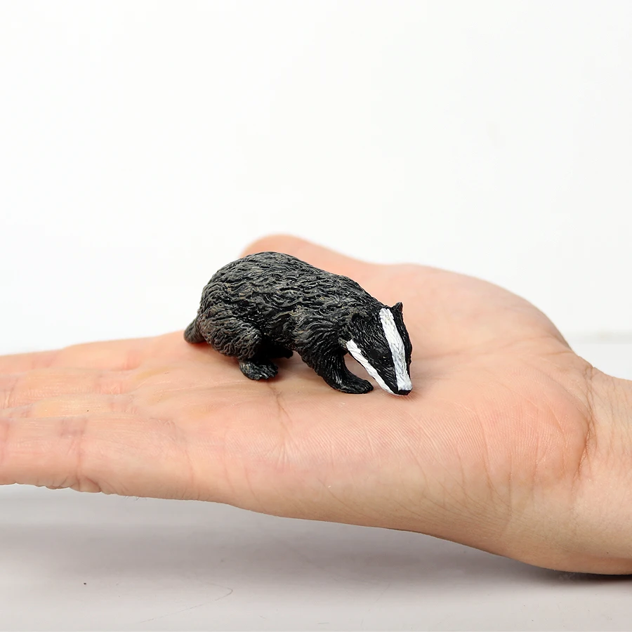 Realistic Forest  Animal Figures Raccoon,Badger,Anteater Bear model toys action figure Educational PVC toy figurine Gift For Kid