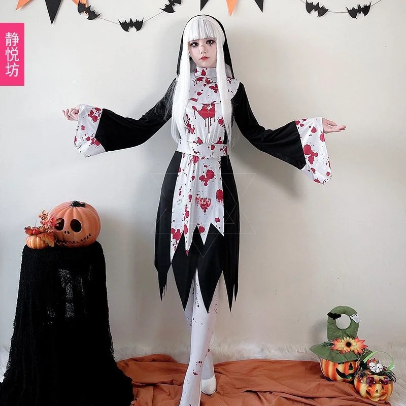 زي هالوين للبالغين، فستان ساحرة ومصاصة دماء، زي تنكري بثيمة داكنة للنساء، ملابس أداء مسرحي بأسلوب قوطي