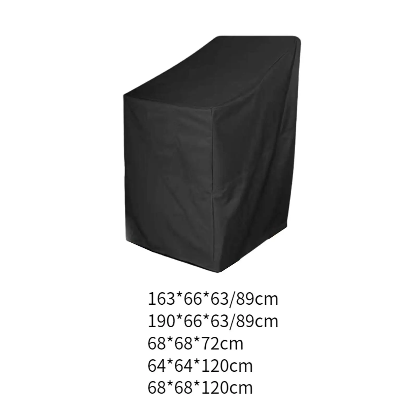 Funda para silla de jardín y Patio, cubierta antipolvo para silla apilada, cubierta protectora negra resistente al desgarro, funda para sillas plegables para todo tipo de clima