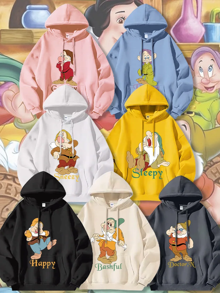 The Seven Dwarfs of Disney Cartoon Anime periphery Boys and girls hoodies Autumn and Winter new style Children's clothing hoodie