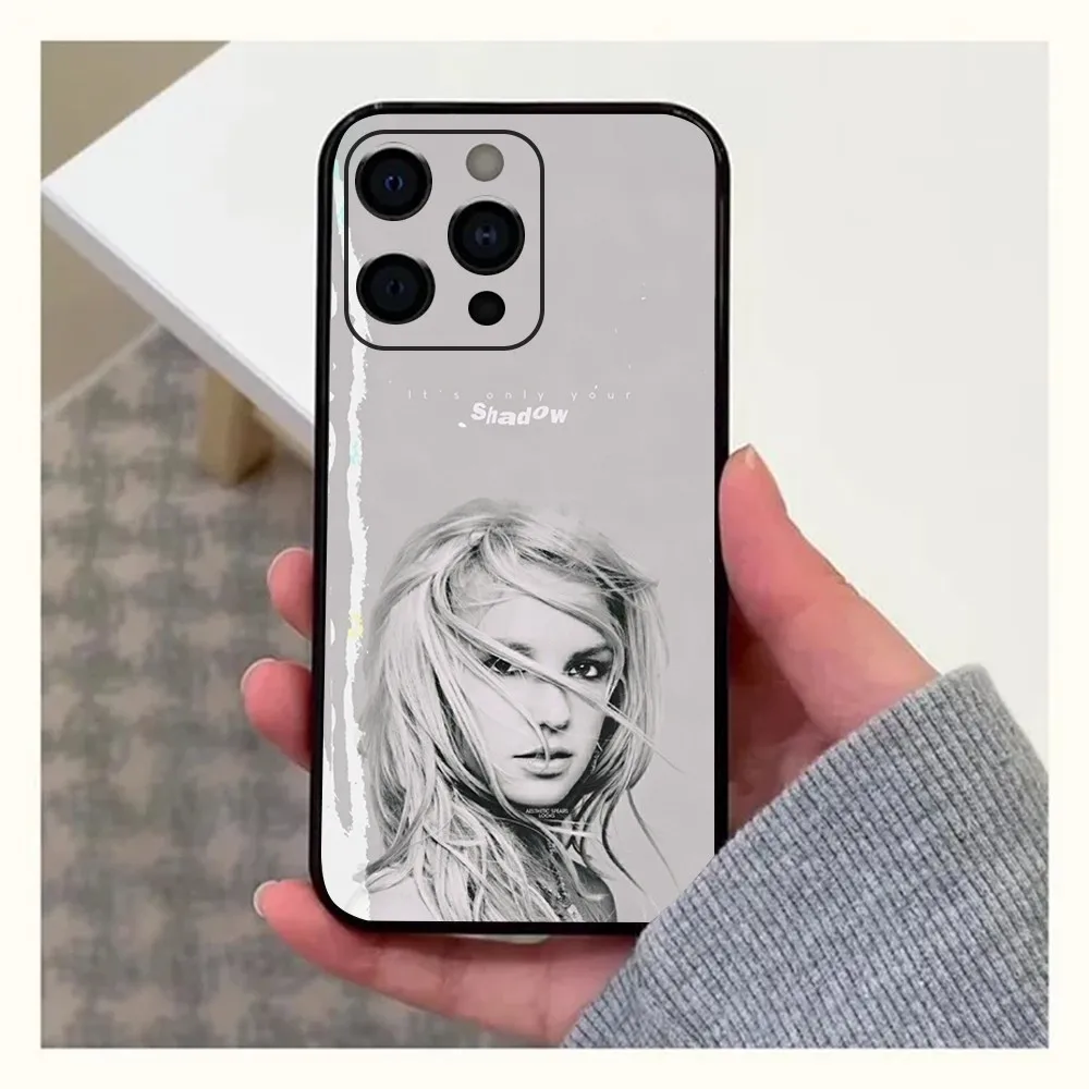 Singer B-Britney-S Spears Phone Case For Apple iPhone 15,14,13,12,11,Pro,X,XS,Max,XR,Plus,Mini Soft Black Cover