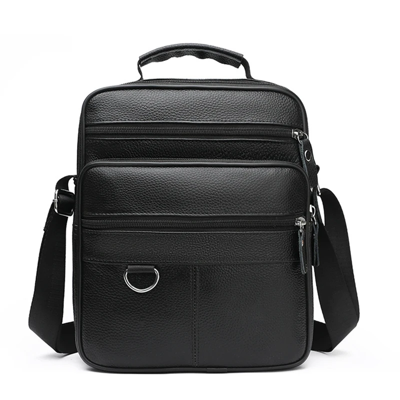 

Vertical genuine leather shoulder bag, top-layer cowhide men's bag, casual bag, youth crossbody bag