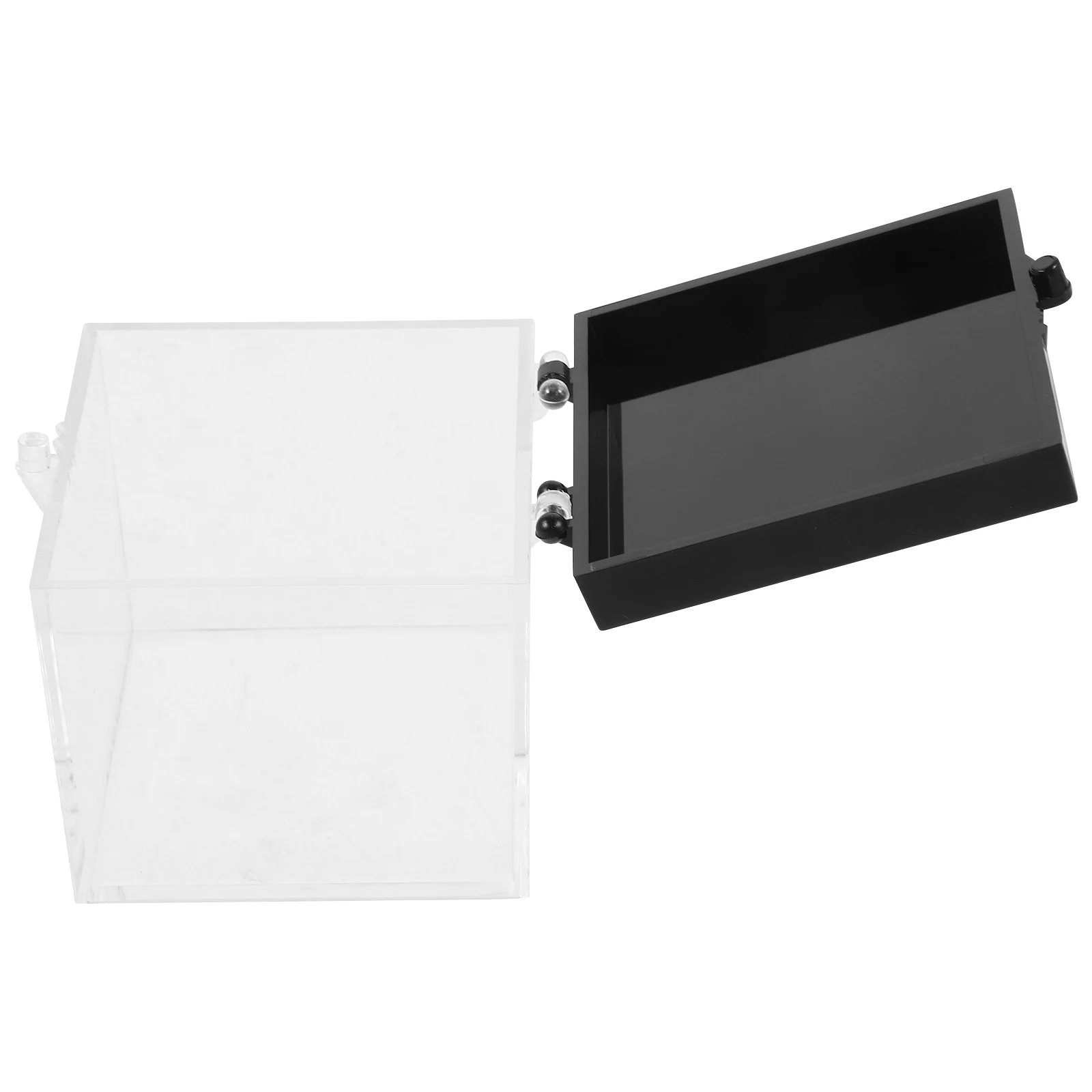 

6pcs Transparent Boxes 5.1x5.1x5.1cm Black Lid Specimen Case Mineral Specimen Storage Case Clear Acrylic Storage Box