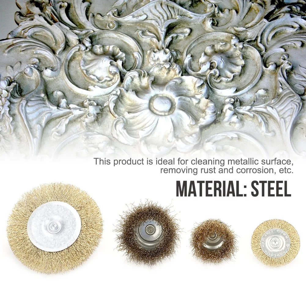 

Brushes Drill Wheel Rotary Wire Brush Wheel Wire Wheel Brush Set Wire Brush Cup & Flat Brushes Drill Wheel Tools Set