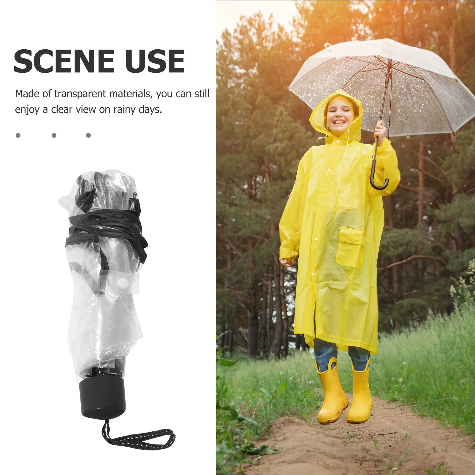 

Прочный компактный зонт с прозрачным дизайном, защита от любой погоды, легкий, складной, для путешествий, защита от дождя или солнца