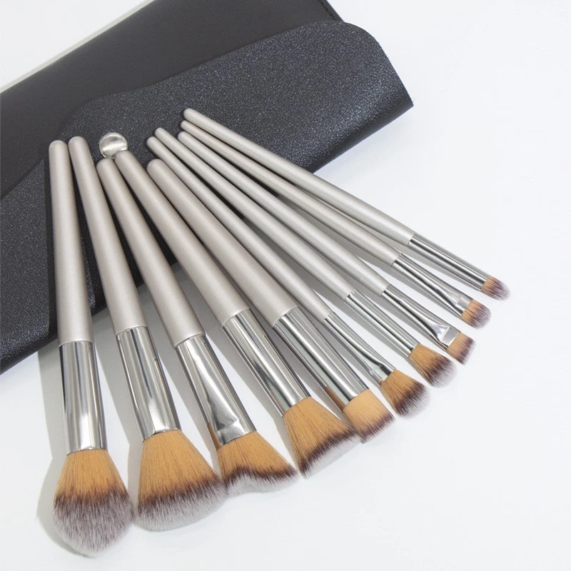 10 14 Pcs/set Soft skin-friendly texture metal ferrule brilliant space grey comfortable and easy to hold makeup brush set