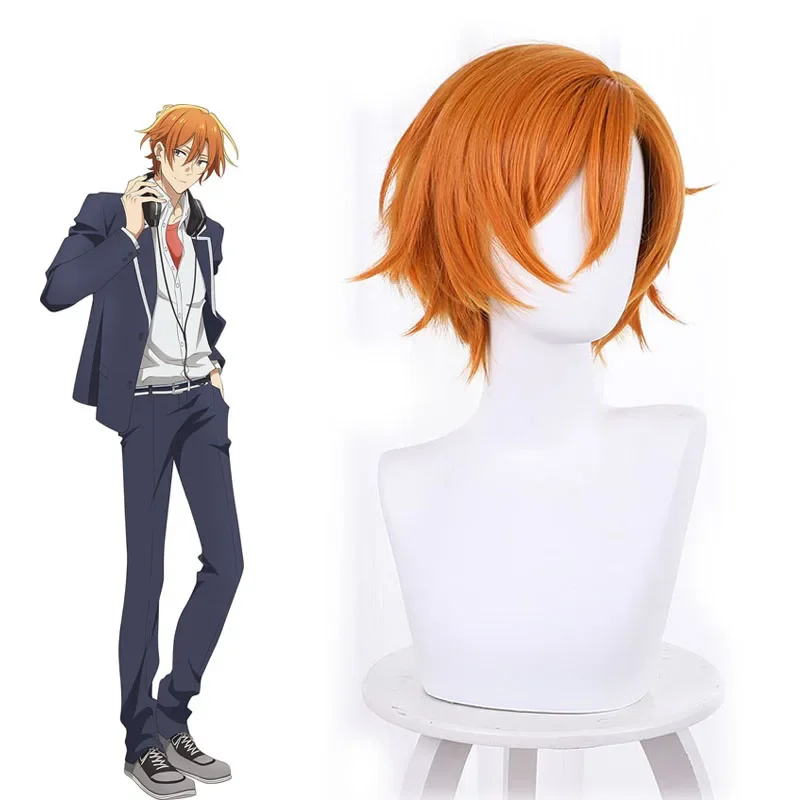 Sasaki and Miyano Sasaki Shuumei Orange Short Wig Sasaki Cosplay Wig for Men Women Synthetic Fiber Hair with Wig Cap for Party