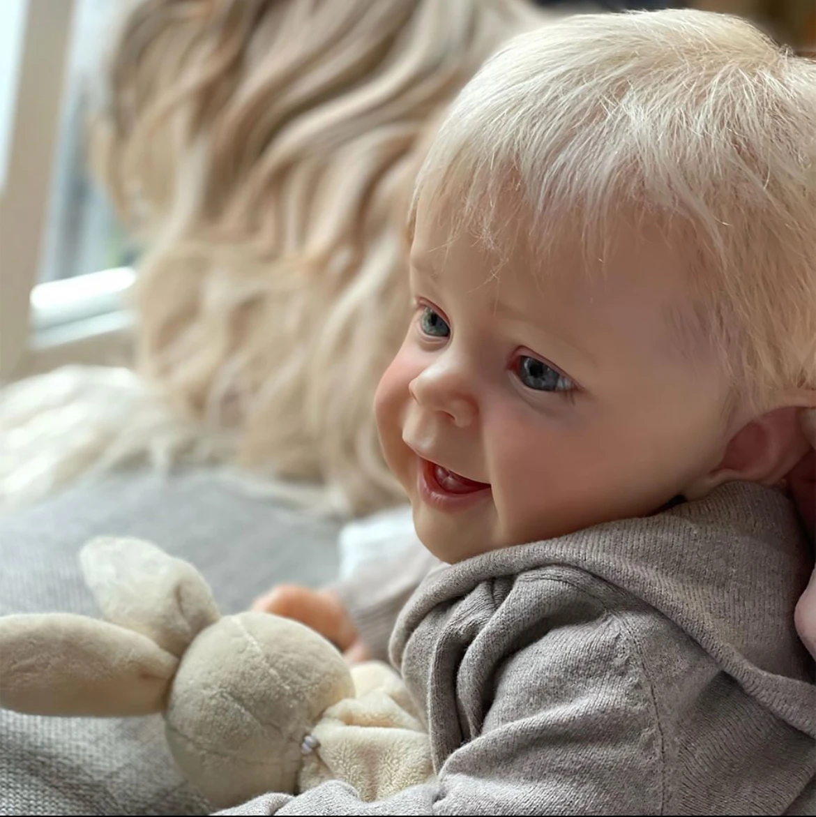 دمية طفل أشقر للأطفال حديثي الولادة مقاس 24 بوصة، لحديثي الولادة نابضة بالحياة مع بشرة وتعبير واقعي، أفضل هدية لعيد الميلاد وأعياد الميلاد #3
