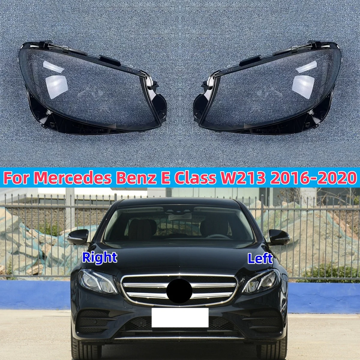 Headlamp Cover Lens Plexiglass For Mercedes-Benz E-Class W213 E200L E300L E320L 2016-2020 Headlight Shell Transparent Lampshade