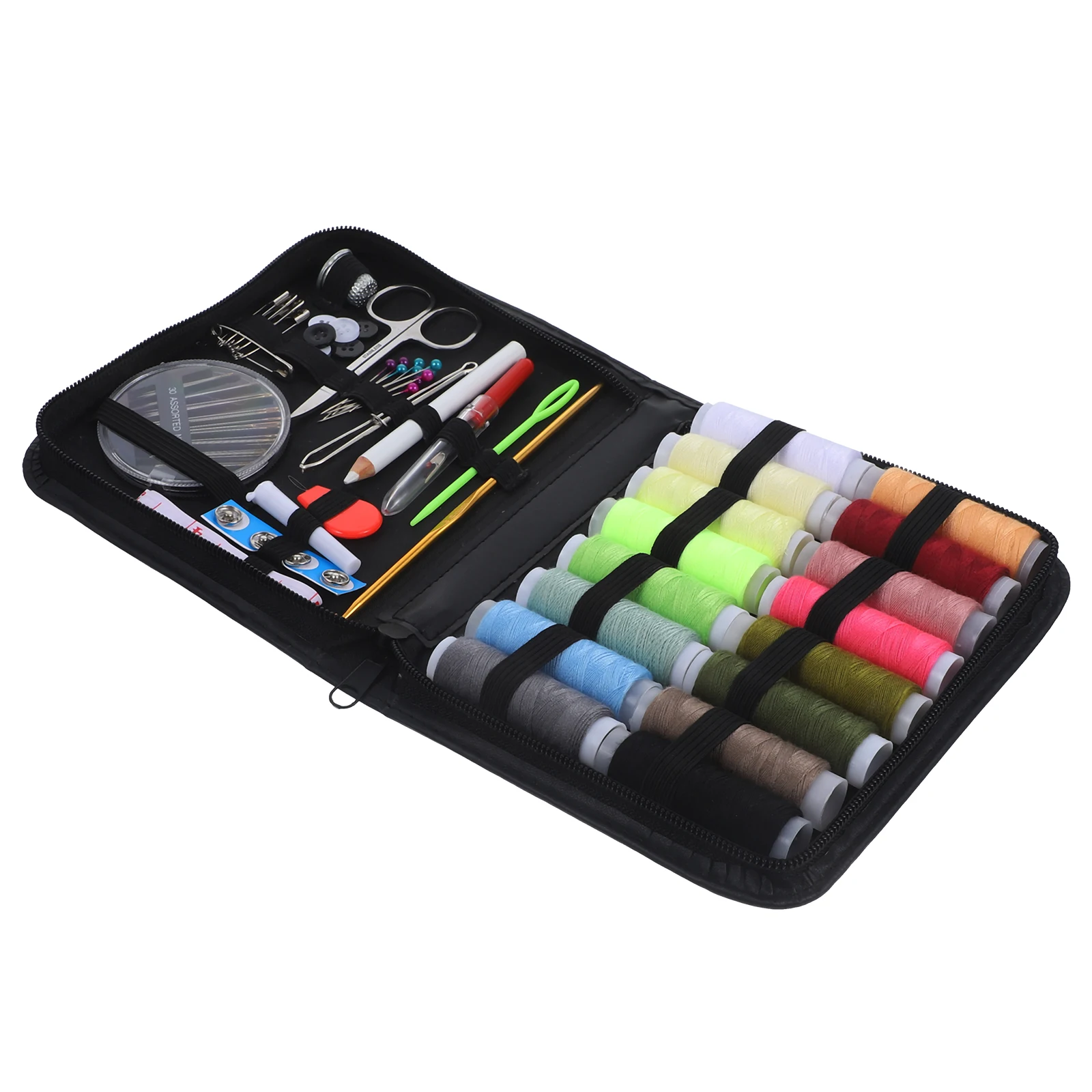 

79pcs Sewing Kit Set Portable Needlework Box 6.7X4.3X0.8Inch Metal Plastic Tools For Home Travel Emergency Repair Beginners Gift