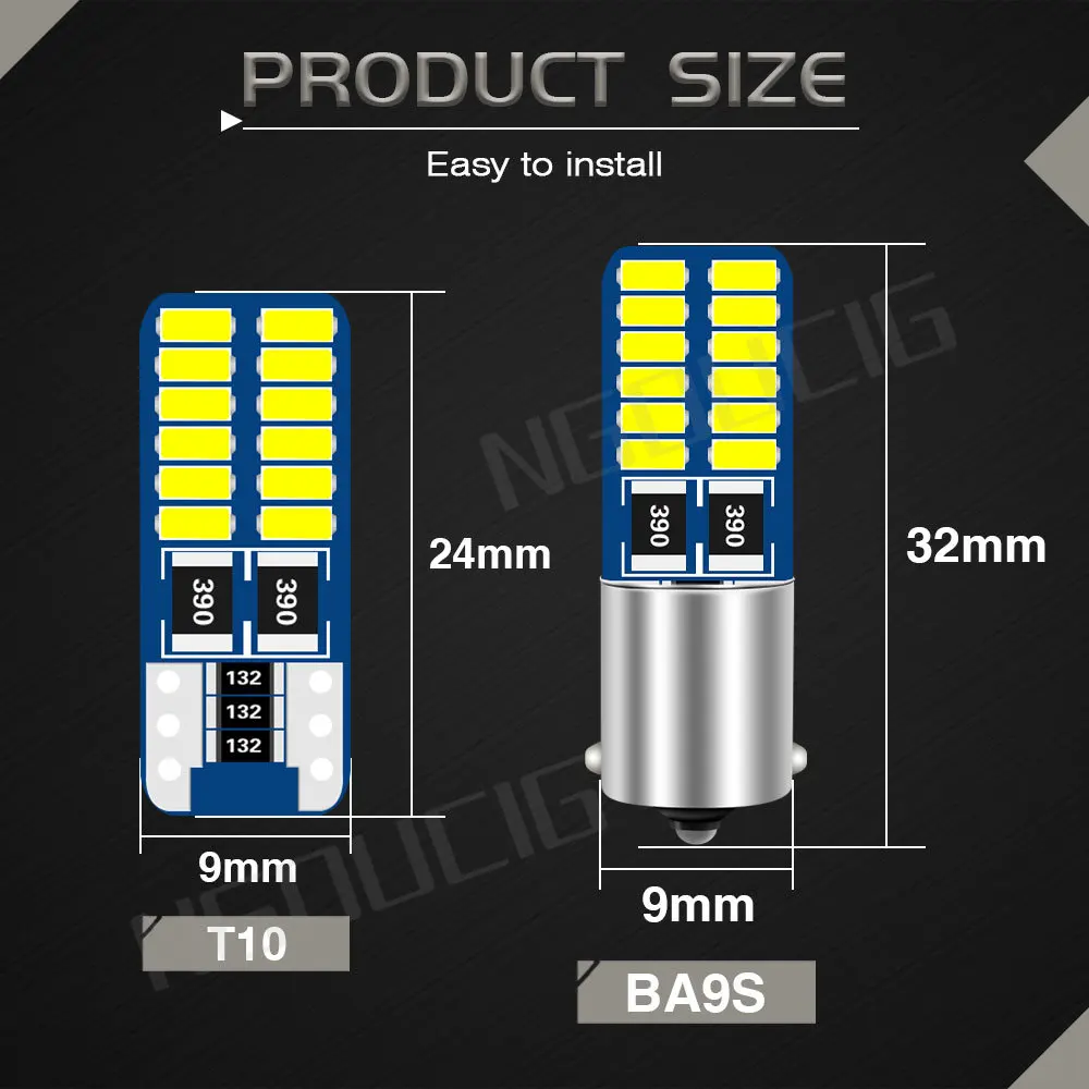 NGOUCIG 2PCS C5W Bulb 12V 24V C10W Led Festoon T10 BA9S W5W 28mm 31mm 36mm 39mm 41mm Lamp Red Blue Pink Warm White Car Light