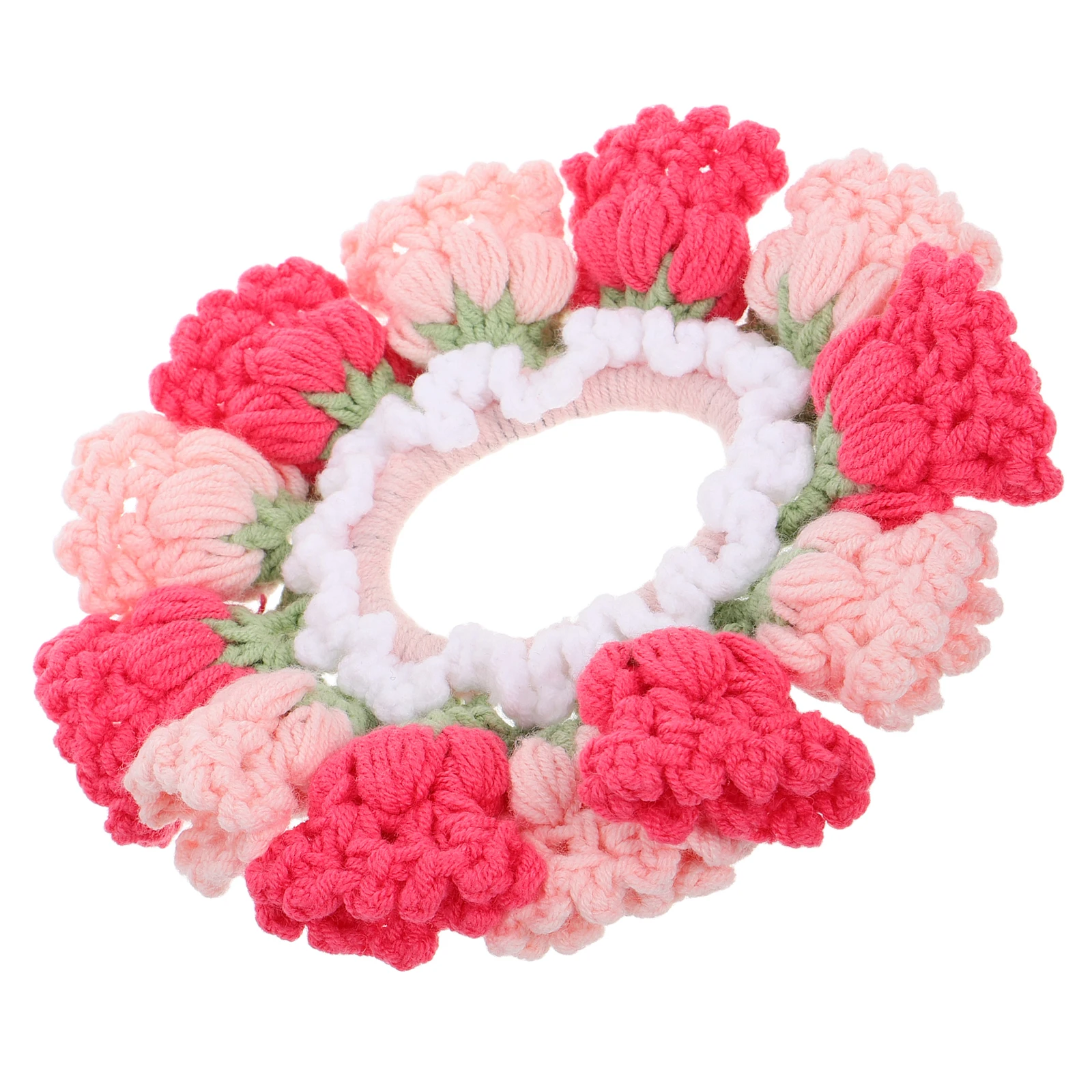 

Crocheted Lily Flower Hairb s Girls Scrunchies Women Hair Ties Large Ring Bulk Cute Soft Yarn Prevent Breakage Tangling Secure